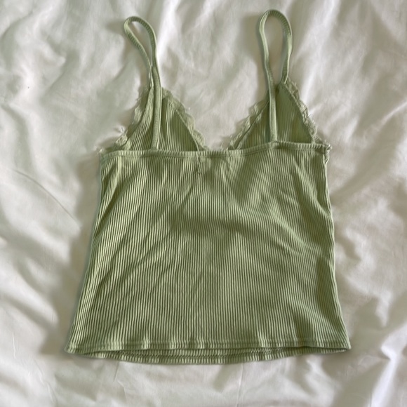 Sage green lace crop top - Picture 2 of 3